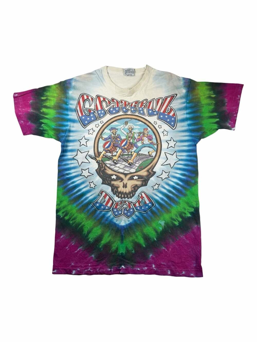 Vintage 1993 Grateful Dead Liquid Blue Tie Dye T Shirt USA Large Revolutionary